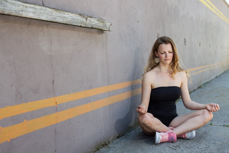 Woman practicing yoga in nature